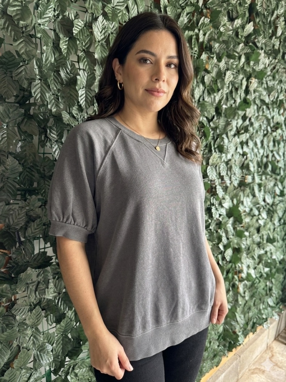 Sundry Gray Short-Sleeve Pullover Sweatshirt
Size 2